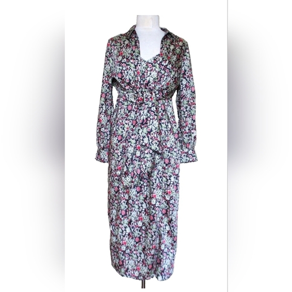 New Without Tags Cinq A Sept Floral Long Sleeve Midi Dress Size 6 - Picture 2 of 5